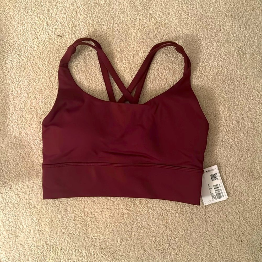 Lululemon NWT Energy Long Line Bra - Burgundy size 4